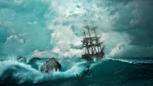 ship in a sorm