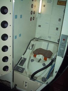 Space Shuttle toilet on display at the Johnson Space Center in Houston