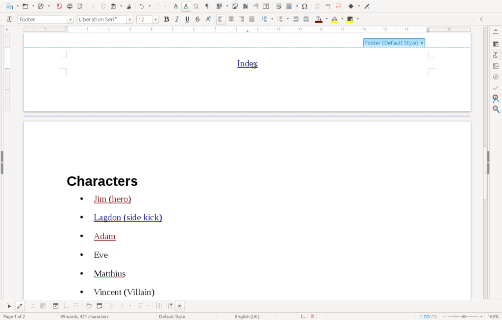 footer link
